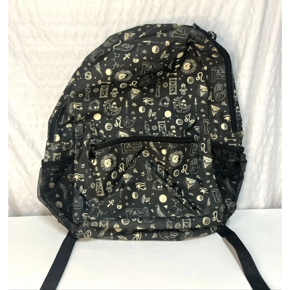 Mushrooms Moons & Crystals Backpack 12”x6”x17”